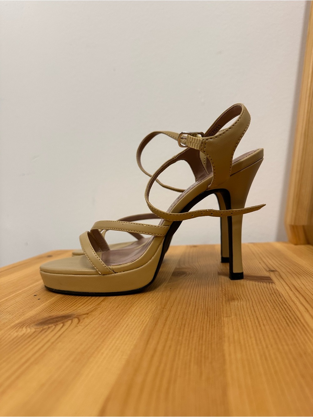 Alisha Hill Tan Strappy Platform High Heel Sandals